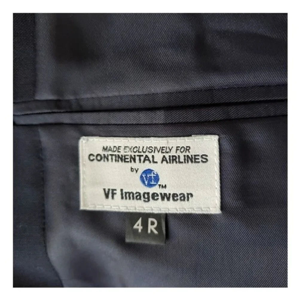 NWT Continental Airlines Uniform Blazer Flight Attendant Navy Blue Sz 4R VNTG - Picture 2 of 11